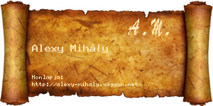 Alexy Mihály névjegykártya