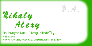 mihaly alexy business card